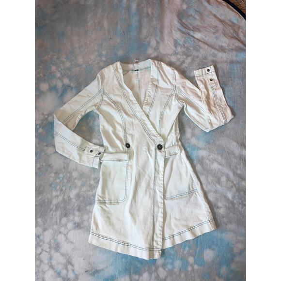 FREE PEOPLE Going Places Denim Mini Dress Size 4 - Picture 2 of 4